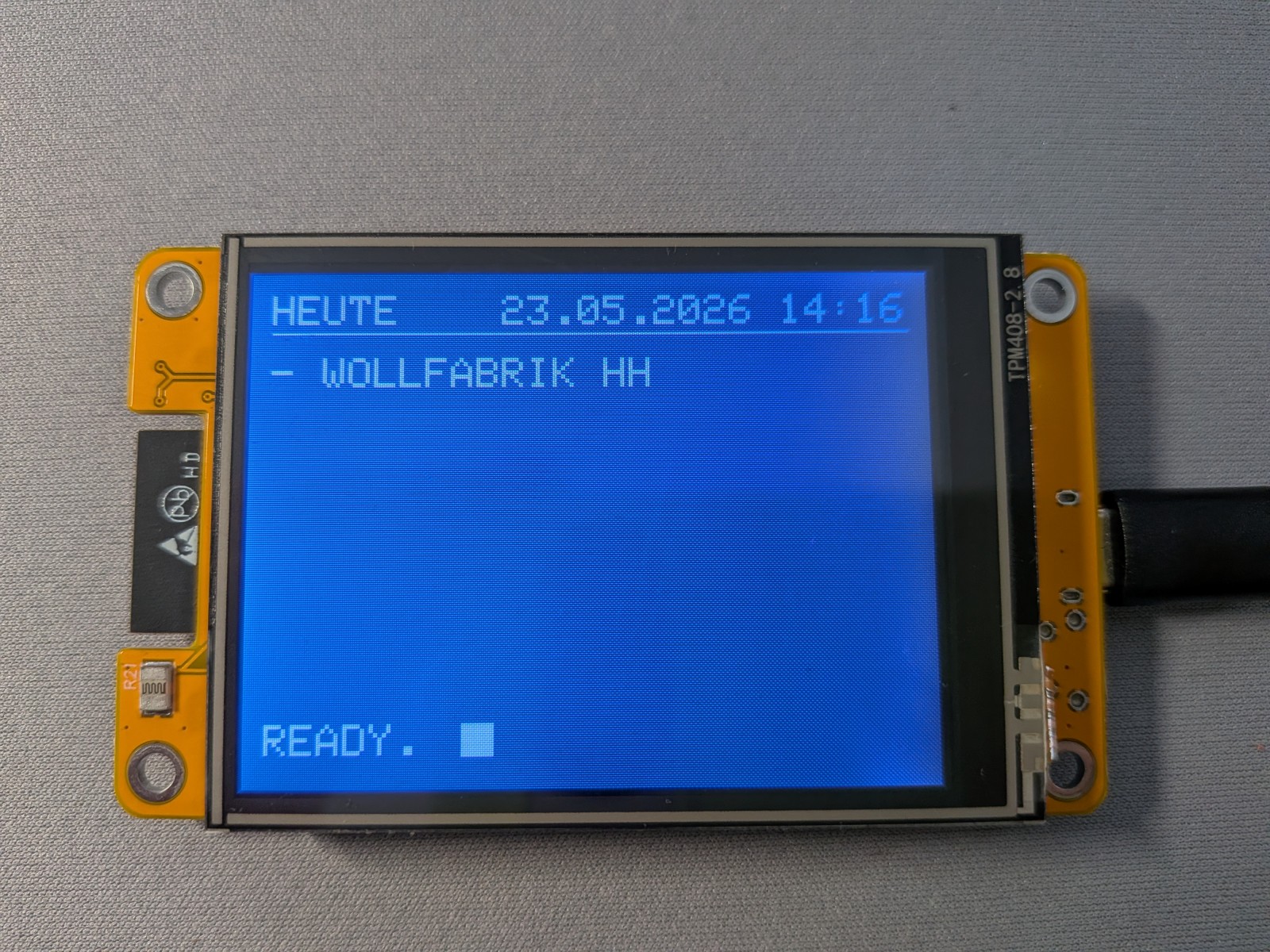 Abbildung 1: Agendadisplay mit den heutigen Terminen